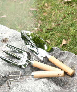 Ensemble d'outils de <span class=keywords><strong>jardin</strong></span> - 4/5 pièces - Outils à main en acier inoxydable robustes - Kit d'outils de bricolage - Manche en bois ergonomique - Accessoires de <span class=keywords><strong>jardin</strong></span> OEM - Product Image 5