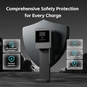 Cargador de Pared Comercial de 7KW, Cargador de CA para Uso Doméstico, Estación de Carga para Vehículos Eléctricos Monofásica, Montado en el Suelo para Autos Eléctricos - Product Image 3
