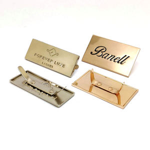 High Quality Eco-Friendly Custom Engraved Embossed Logo Garment Metal Name Plates Tag <strong>Label</strong> With Custom Shape For Handbags - Product Image 2