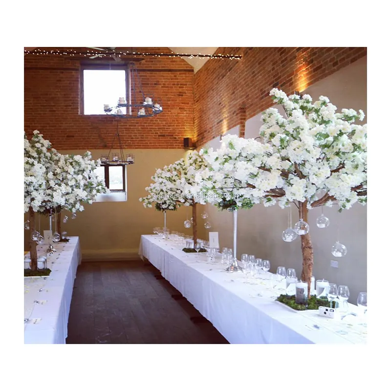 סיטונאי משי מלאכותי פרחים לחתונה קישוט שולחן מרכזי דובדבן פריחת עץ