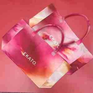 Sacs de transport réutilisables en coton de 20 pouces Sac fourre-tout pour la plage par sublimation Sac de plage à motif de fleurs roses avec poignée ronde - Product Image 3