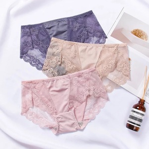 Dames Sexy En Satin <span class=keywords><strong>de</strong></span> Soie <span class=keywords><strong>De</strong></span> Glace Sous-Vêtements Sans Couture Femmes Culotte En Dentelle - Product Image 4