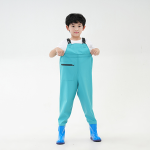 Wader de poitrine en PVC pour enfants Beach Tidal Flats Play Wader pour enfants imperméable et léger respectueux de l'environnement avec des bottes - Product Image 3