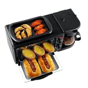Multifunctionele Ontbijt Makers Horno 3 In 1 Automatische Elektrische Broodrooster Oven Multi Functie 3 In 1 Ontbijt Makers