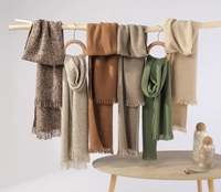 Écharpe/châle NARI légère en cachemire pur, couleur unie, logo personnalisé tissé, 100% cachemire, pour le printemps et l'été