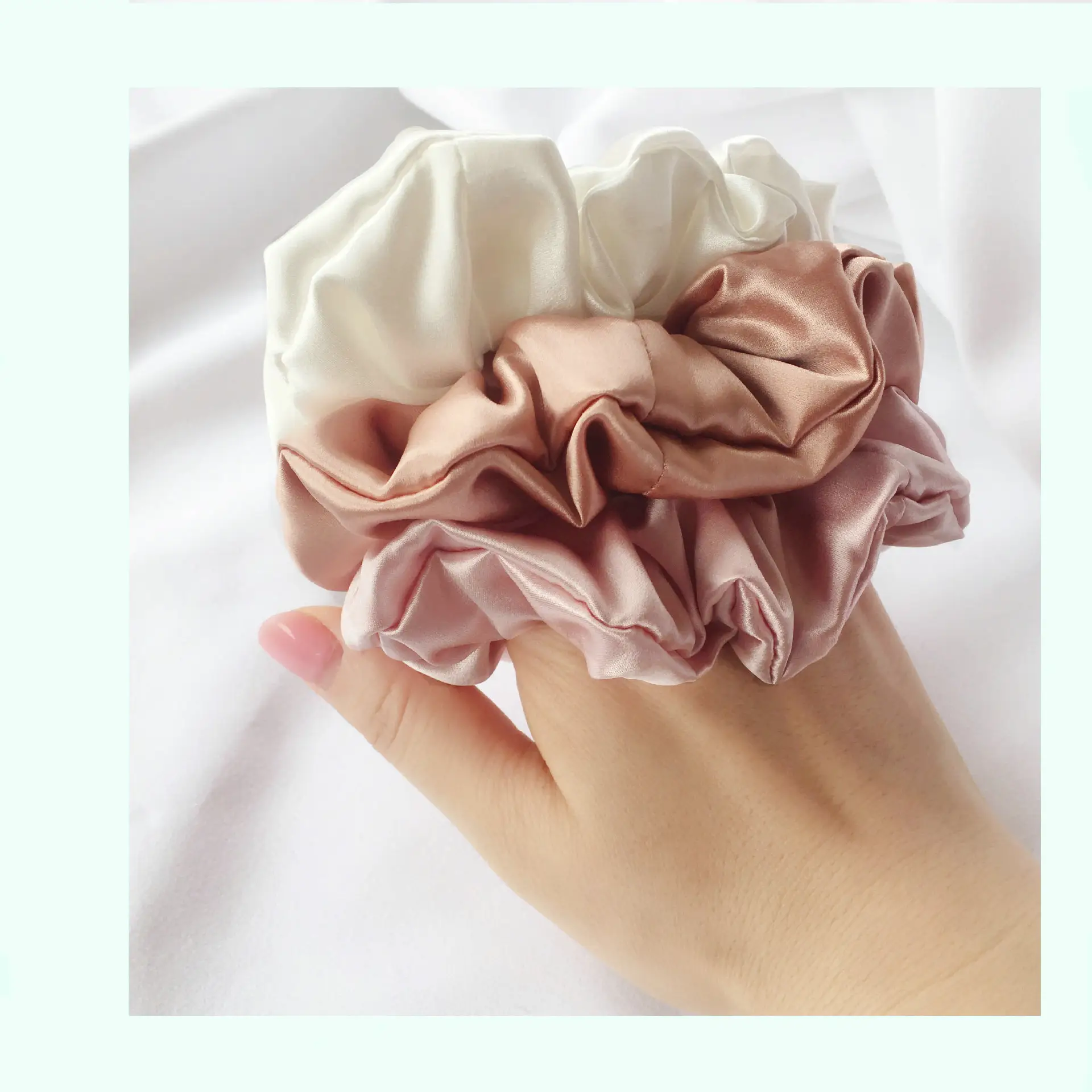 22mm High Quality Silk Hair Bands 3cm Medium Size Elastic Scrunchies Pure Mulberry Silk Scrunchies