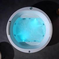 Baignoire autoportante en acrylique intelligente et sans soudure, avec éclairage d'ambiance en cascade en forme d'anneau, bain à remous circulaire et bain à bulles