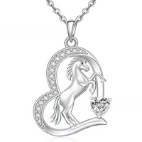 Vente d'usine Bijoux Collier pendentif cœur en argent sterling 925 rhodié noir avec zircon