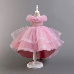 Niñas fiesta elegante niños niña boda tutú <span class=keywords><strong>vestido</strong></span> en capas dama de honor comunión Navidad - Product Image 3