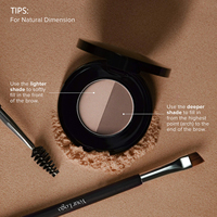 Poudre à sourcils imperméable longue tenue 2 couleurs avec pinceau, maquillage naturel 3D pour sourcils, poudre à sourcils pressée personnalisée