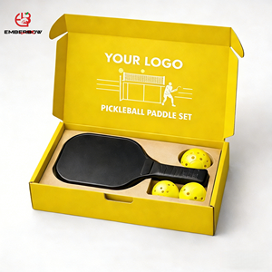 EmberBow Eco-Friendly Recyclable Custom Size Logo Rigid Cardboard Airplane <b>Box</b> Pickleball Paddle <b>Set</b> Gift Packaging with Insert - Product Image 1