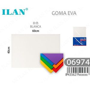 Foglio di Schiuma EVA ILAN 60x40cm Bianco Materiale per Artigianato - Product Image 1