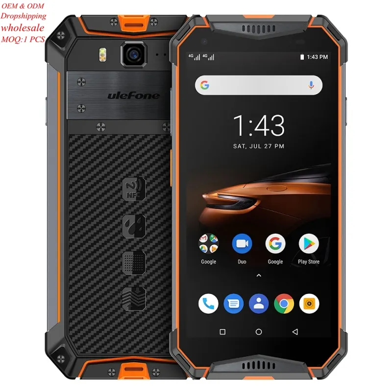 Ulefone Armor 3W Rugged Phone Unlocked Dual 4G Phone 10300mAh Battery 6GB+64GB 5.7 inch Android Smart Phone
