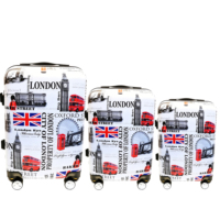 Ensemble de 3 valises à roulettes rigides en PC, de luxe, modernes, avec logo personnalisé, pour voyage, vente en gros d'usine