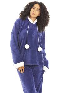 Set di pigiami di flanella Casual da <span class=keywords><strong>donna</strong></span> <span class=keywords><strong>taglie</strong></span> <span class=keywords><strong>forti</strong></span> da notte con cappuccio abbigliamento da notte manica lunga in <span class=keywords><strong>pile</strong></span> morbido <span class=keywords><strong>pigiama</strong></span> di flanella - Product Image 3