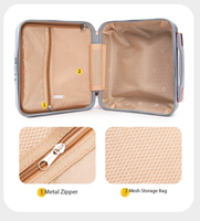 Valise de voyage mini 14 pouces, trousse de maquillage, sac à main cabine, fermeture éclair, légère, organisateur pour femme, élégante, minimaliste, serviette, nouveauté
