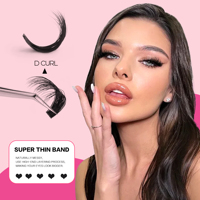 [En stock] DIY 10 rangées de cils en grappe synthétiques PBT, faux cils volume naturel réutilisables longue durée tenue forte maquillage