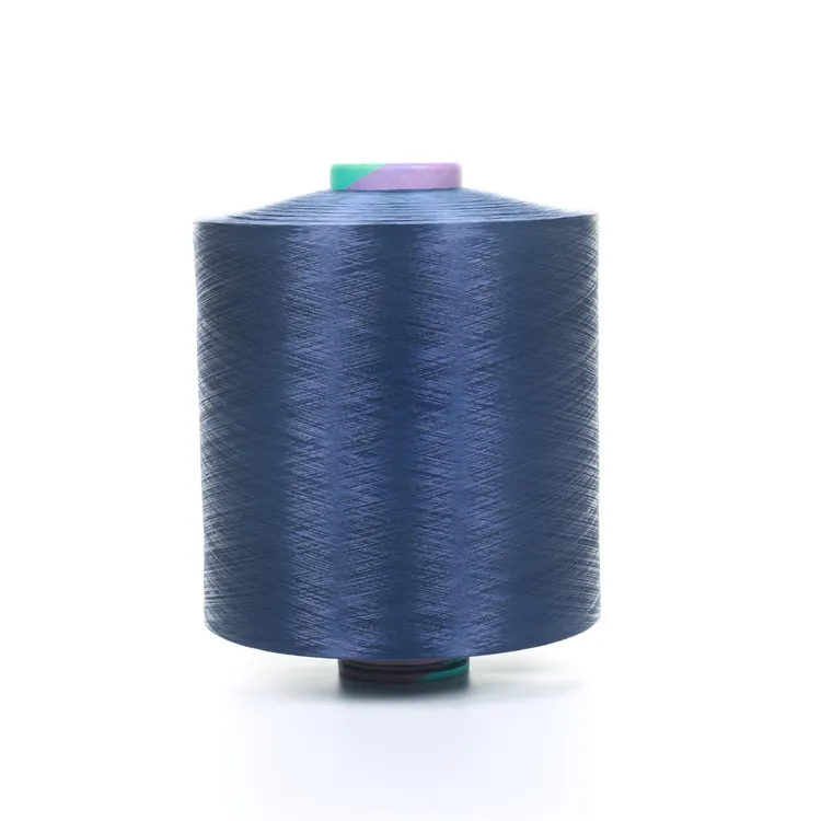 Dty fio de poliéster 150d 144f 144f semimaçante dope dyed, azul escuro, alto filamento 100pct, poliéster, dty
