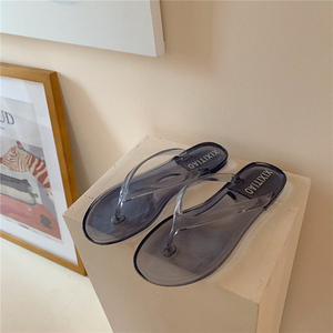 Korean <strong>Transparent</strong> Flip Flops <strong>Girl</strong> Jelly Shoes Women Simple Water Sandals Flip Flops Beach Sandals Trend <strong>Slippers</strong> - Product Image 3