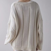 Pull en tricot décontracté surdimensionné pour femme, col rond, automne