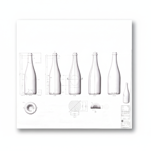 Botella de Alcohol vacía reutilizable elegante transparente de 700ml, vino espumoso para botella de champán, botella de vidrio vacía - Product Image 1