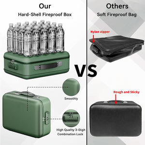 Portable Hard File <strong>Box</strong> Bag Suitcase Anti-theft Fireproof <strong>Storage</strong> Organizer Bag for Documents Certificates Passports Files - Product Image 2