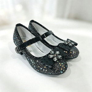 <span class=keywords><strong>Scarpe</strong></span> con <span class=keywords><strong>tacco</strong></span> alto e fiocco di paillettes per bambine - Nuove <span class=keywords><strong>scarpe</strong></span> da principessa glitterate per performance e compleanno - Product Image 4