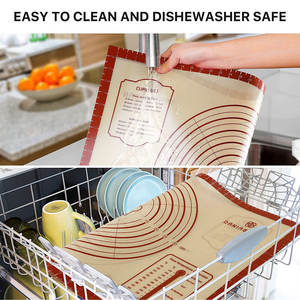 Tapis de cuisson en silicone écologique, antidérapant, pour pétrir la pâte, tapis à pâtisserie, passe au lave-vaisselle, passe au four, certifié LFGB, <span class=keywords><strong>KONBO</strong></span> KB-M152 - Product Image 4