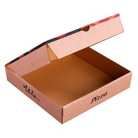 Cajas de cartón corrugado kraft desechables plegables personalizadas para pizza de 13 pulgadas con logo para alimentos.