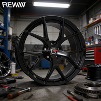 Jantes en alliage d'aluminium Flow Forming avec logo personnalisé REW, finition sur mesure, creuses, 19x8.5 19*9.5 5x108/112/114.3/120, jantes de voiture