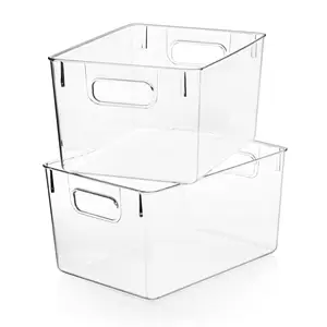 Plastic Storage Bins,Perfect Kitchen Organization or Pantry Storage, Fridge Organizer, Pantry Organizers, Cabinet Organizers