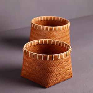 Dongyang Handmade <b>Bamboo</b> Storage Basket Square Shape For Kitchen Tea Set Fruit <b>Container</b> Woven Basket - Product Image 2