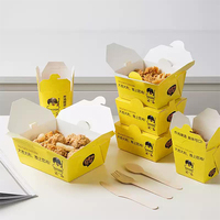 Flexographie boîte de poulet à emporter personnalisée emballage de fast-food jetable emballage de frites boîte de papier Hamburger poulet