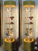 Vitrine de présentation rotative à degrés, en verre acrylique, pour jouets et cosmétiques, avec éclairage