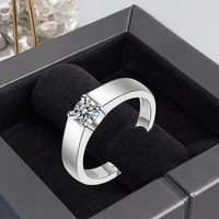 Bague de luxe en diamant, bague de couple, simple, plaquée argent blanc, double bague avec zircon et diamant de couleur