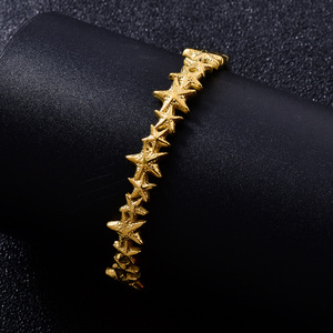 Bulk 18k gold plated delicate carved sequential star luminous anti rust smooth polished wearable fashion <b>bangle</b> <b>bracelet</b> - Product Image 4