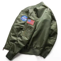 Hommes 100% Polyester Stand Zipper Cartoon Front Pilot Jacket Automne Plus-Size Casual Windbreaker Bomber