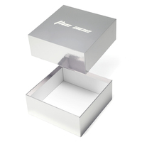 Caja de papel de lujo para teléfono Embalaje Caja de regalo de embalaje rígido de plata brillante para Teléfono Celular