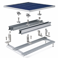 Support de montage solaire au sol en aluminium, angle réglable 0-60° °   Compatible avec tous les types de panneaux solaires monocristallins