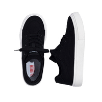 Chaussures plates rétro noires confortables pour hommes, respirantes, à lacets, en toile et caoutchouc, idéales pour l'été – Vente en gros
