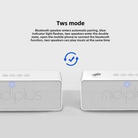 Midiplus Speaker Bluetooth portabel, Soundbox kecil Desktop nirkabel dengan lampu LED RGB dan mikrofon untuk penggunaan pesta rumah
