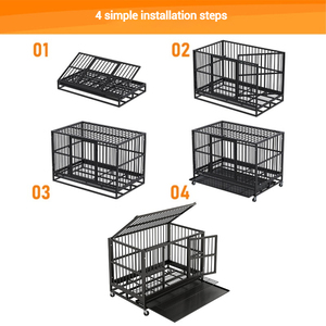 Poisson princesse grande caisse pour chien 48 38 pouces <span class=keywords><strong>cage</strong></span> pour chien robuste indestructible anti-évasion chenil verrouillable cages pour chiens