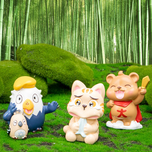 Yu Mo Craft Rabbit Stories Blind Box Figurines de dessin animé mignonnes Ornements en résine Décorations de bureau Cadeaux - Product Image 4