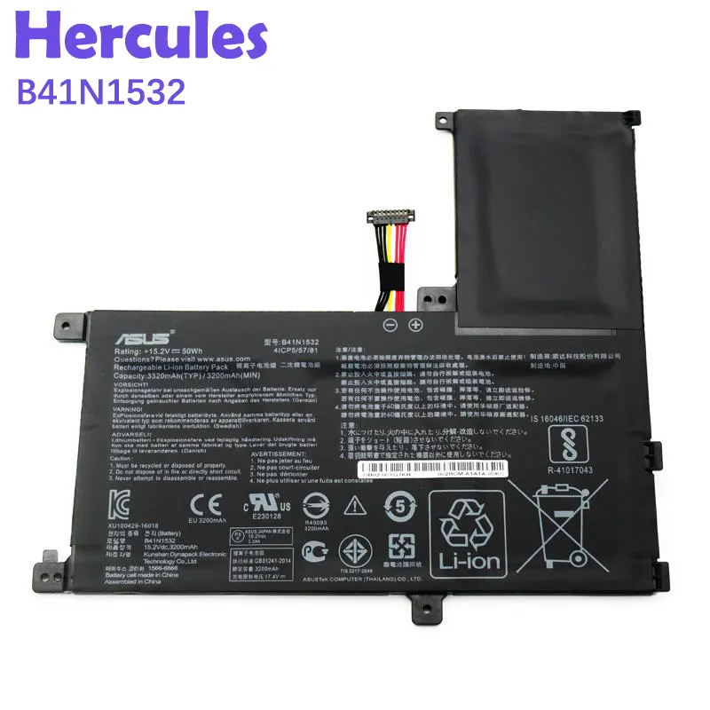 Baterai Laptop Asli B41N1532 0B200-02010100, Baterai Li-ion Dapat Diisi Ulang Notebook untuk Asus ZenBook UX560UA