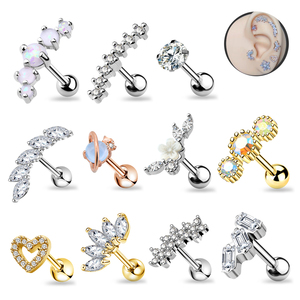 316L Chirurgischer Edelstahl Helix-Knorpel-Ohrstecker Tragus-Ohrring Ohrpiercing Körperschmuck - Product Image 1