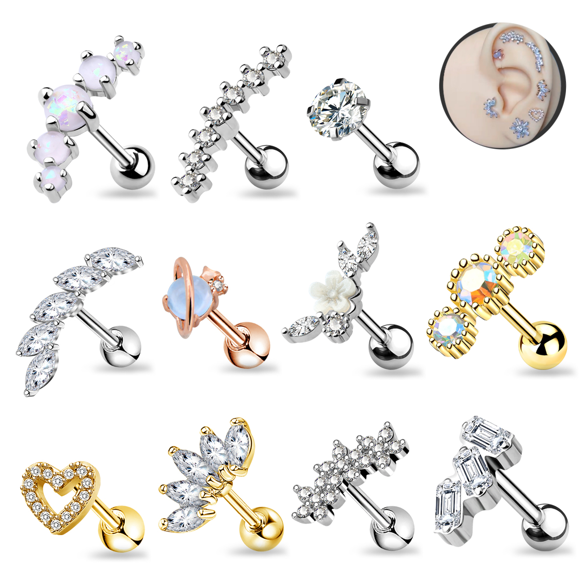 Plastic Cartilage Earrings Durable Statement Jewelry