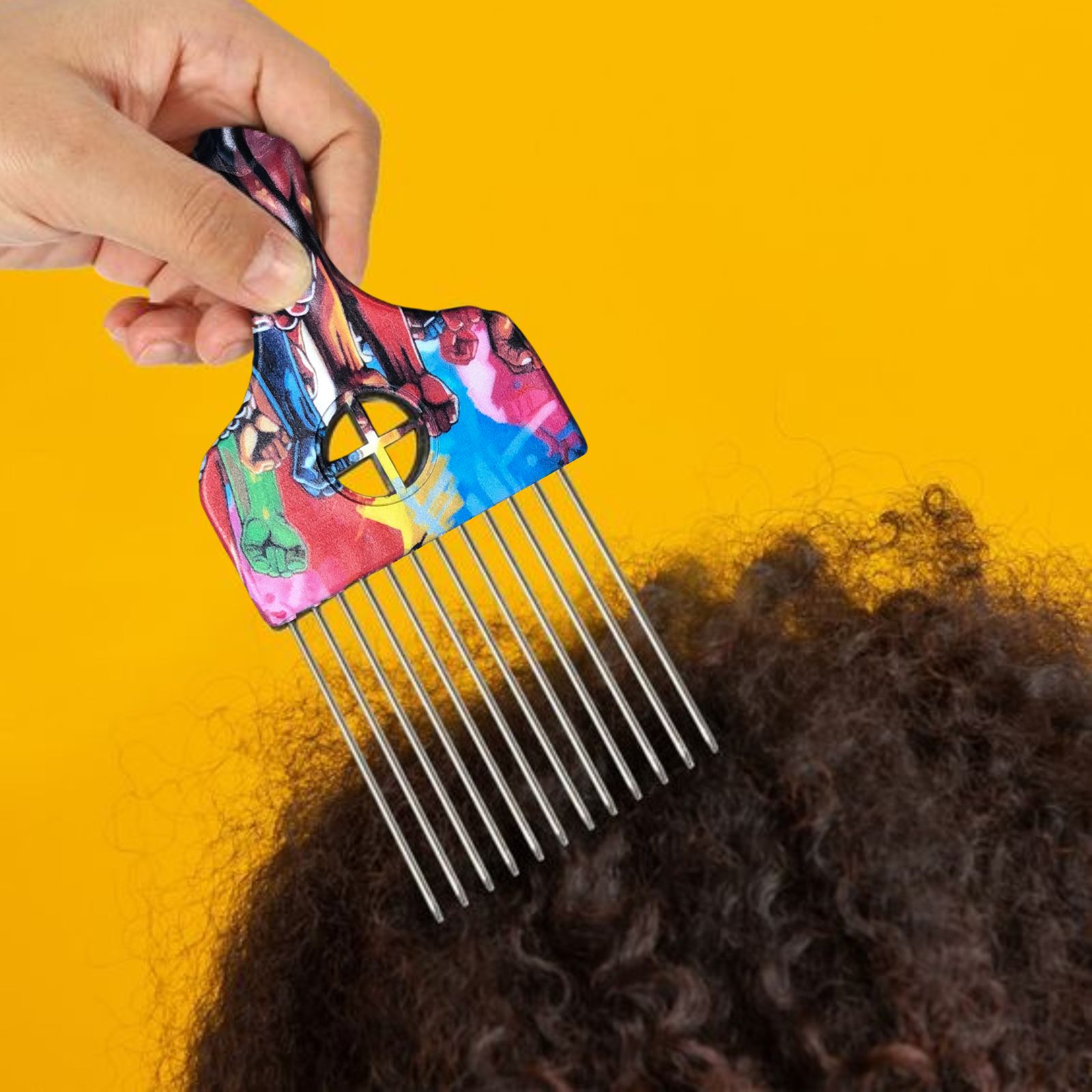 Sisir pilihan gulungan rambut keriting Afro desain baru sisir plastik coretan grosir sisir tusuk garpu rambut keriting Afro UNTUK WANITA HITAM