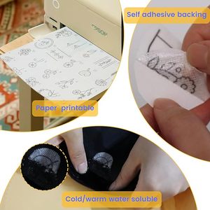 24 Pezzi di Carta Stabilizzatrice Idrosolubile per Ricamo 8.5x11 Pollici, Carta Stampabile per Disegnare o Stampare Motivi - Product Image 3
