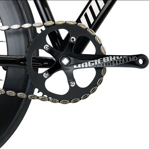 Pédalier de vélo <span class=keywords><strong>46T</strong></span> à prix abordable en alliage d'aluminium, pédalier simple vitesse pour vélo de piste, pédalier fixie pour Tsunami Gris - Product Image 1