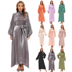 Vestidos Elegantes para Mujer, Vestido de Poliéster de Manga Larga, Nuevos Vestidos Modestos con Bolsillos Laterales - Product Image 1